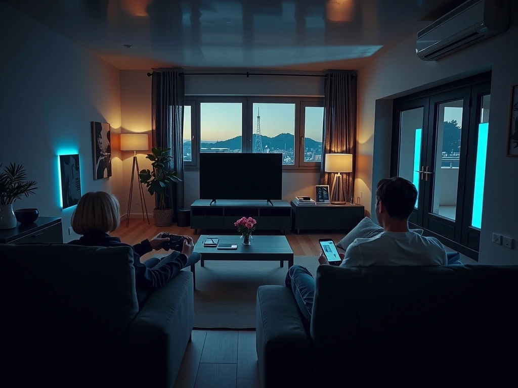 Famiglia che usa 5G in casa